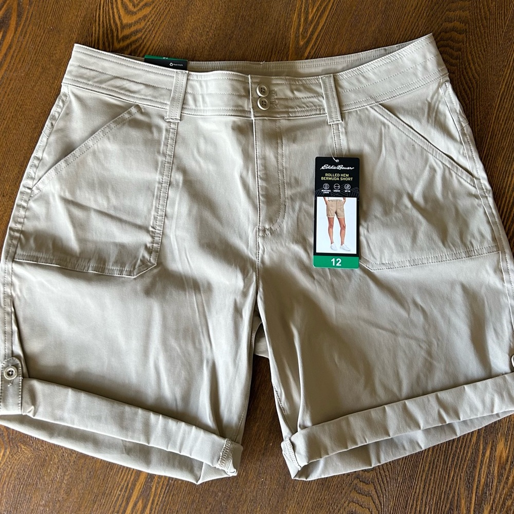 Eddie Bauer Tan Bermuda Shorts Relaxed Fit